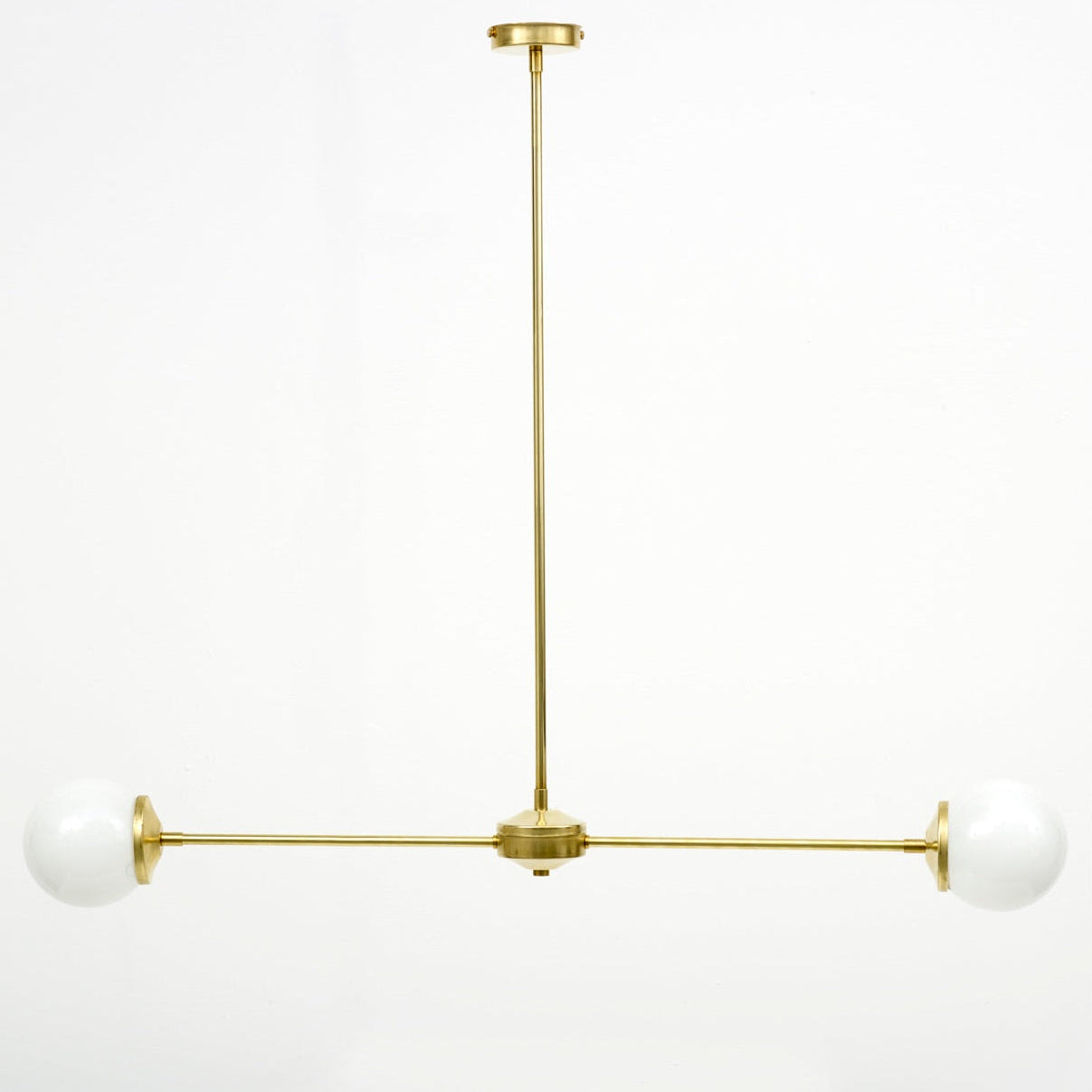 T-Bar Opal Glass Chandelier